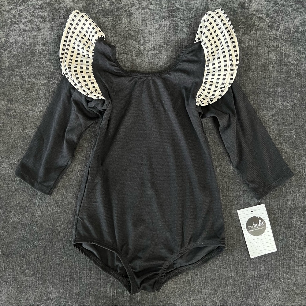NWT This Tribe of Three Checkered Leotard Size 5/6
